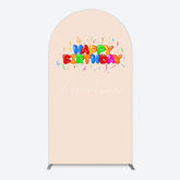 Aperturee - Aperturee Sweet Simple Happy Birthday Nude Color Arch Backdrop